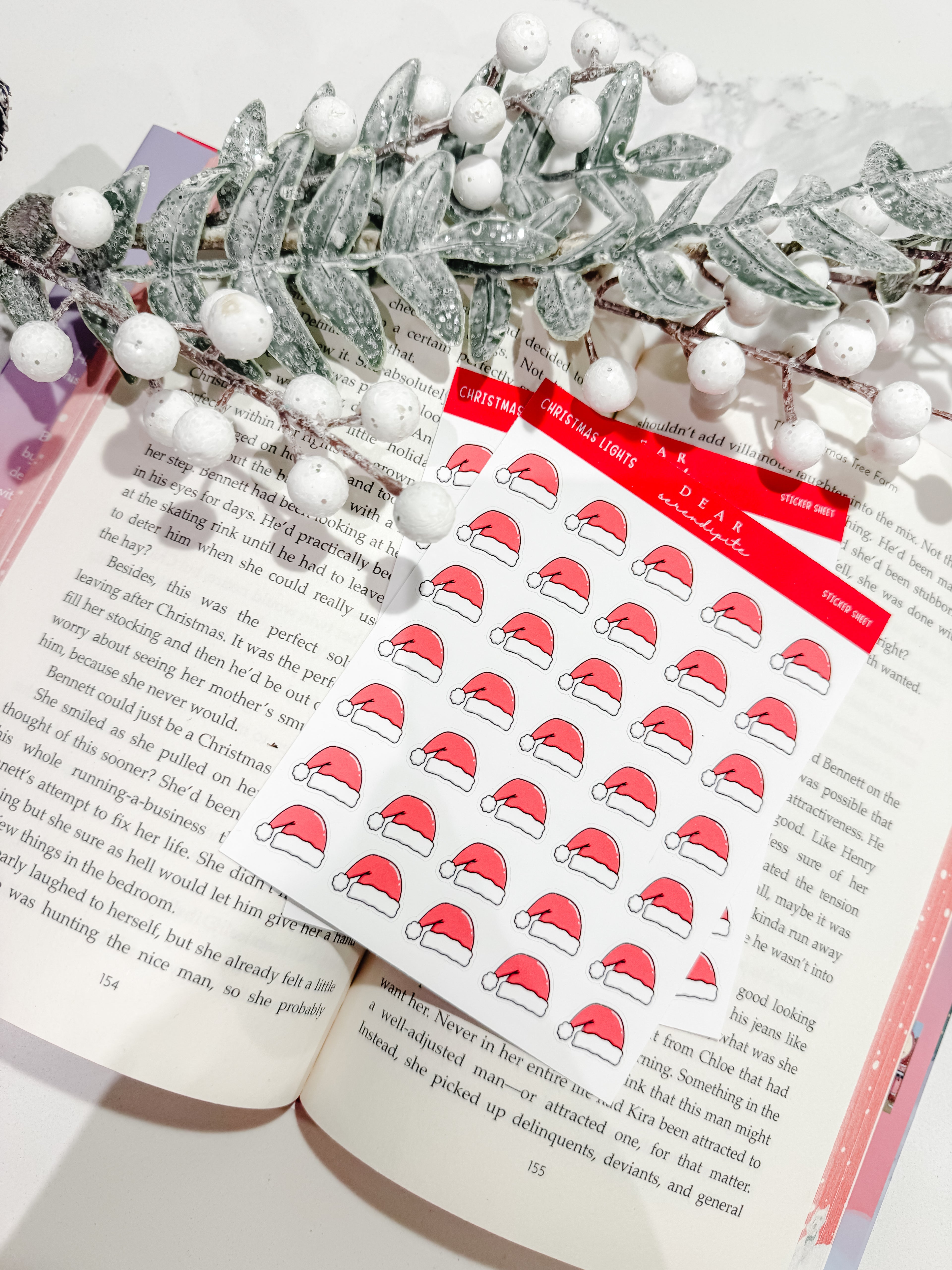 Santa Hat Sticker Sheet