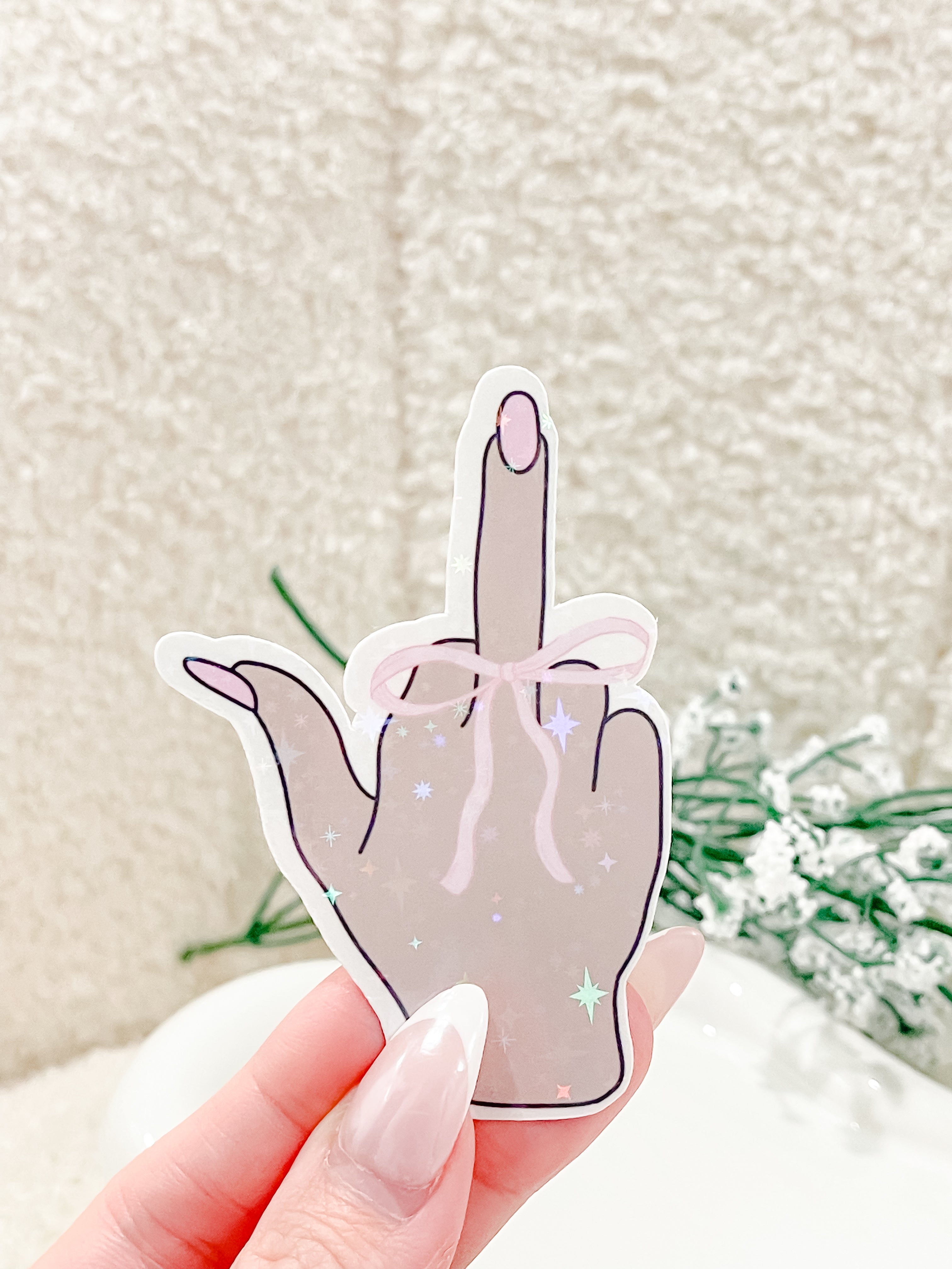 Coquette Middle Finger Sticker