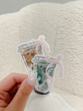 Coquette Matcha Iced Coffee Sticker